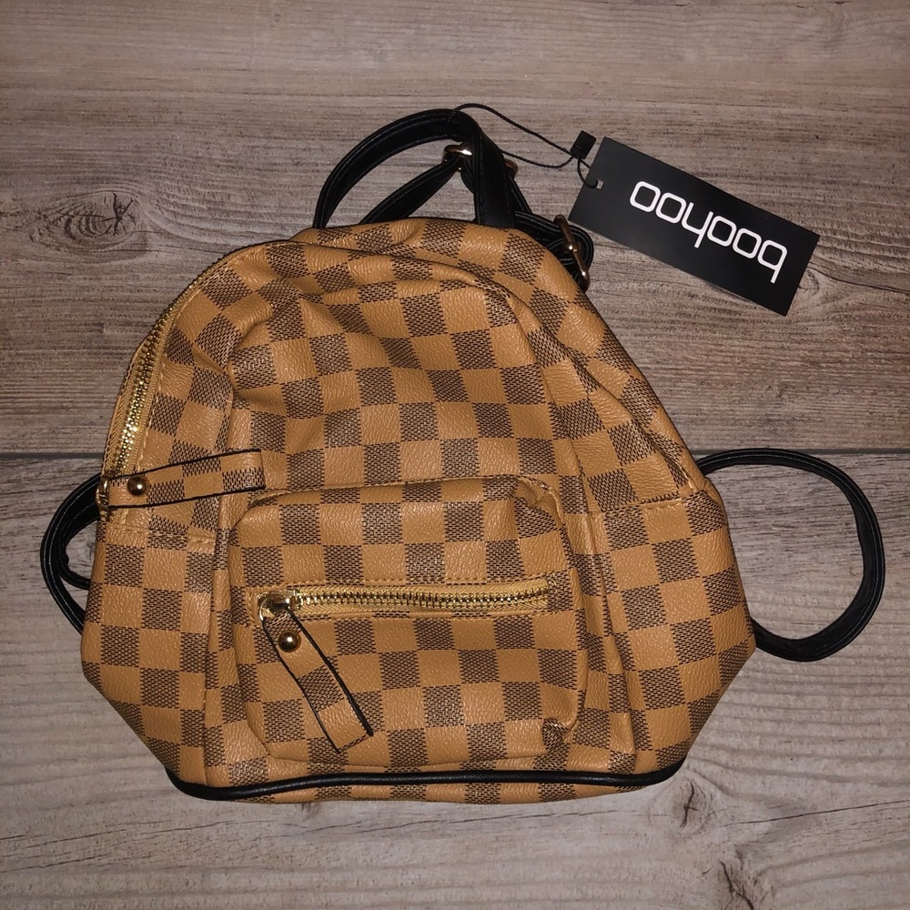 Boohoo Checkered Mini Backpack